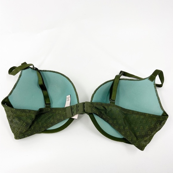 ✅ Victoria's Secret Push-Up Pigeonnant 36D Womens Green Lace Padded Bra - Picture 5 of 5